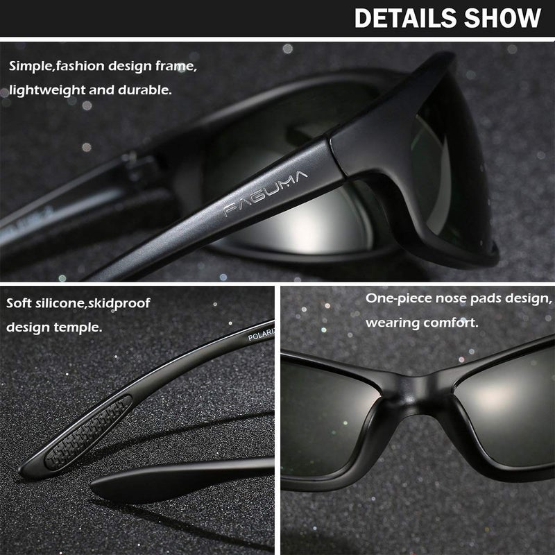 FAGUMA Polarized Sports Sunglasses For Men Cycling Driving Fishing UV400 Protection - Image 5